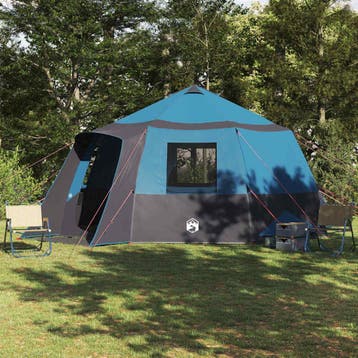 vidaXL Cabin Tent 12-Person met dak Blauw en Grijs 500 x 500, Verzenden, Nieuw, Tot en met 2