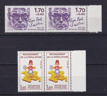 Frankrijk 1982/1985 - Variëteit nr. 2202a die normaal is en, Gestempeld