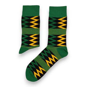 Afrikaanse sokken / Afro sokken / Kente sokken - Groen Zwart, Ophalen of Verzenden, Nieuw