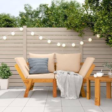 vidaXL Tuinbank met kussens 2-in-1 massief acaciahout, Verzenden, Nieuw, Hout