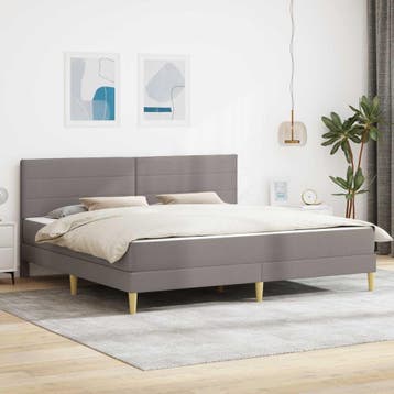 vidaXL Bedframe 200 x 200 cm Taupe, Huis en Inrichting, Slaapkamer | Matrassen en Bedbodems, Verzenden, Nieuw