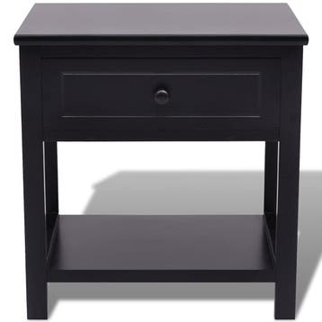 vidaXL Nachtkastje hout zwart, Minder dan 45 cm, Verzenden, Nieuw, Minder dan 55 cm