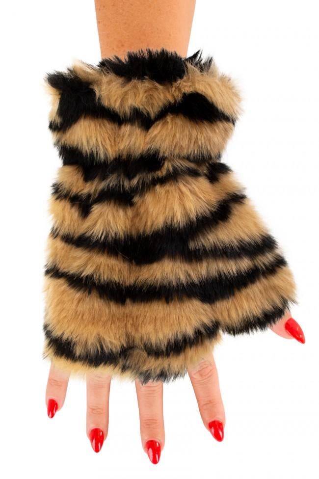 Vingerloze Handschoenen Tijgerprint Bont Handschoen Zonder V, Hobby en Vrije tijd, Feestartikelen, Carnaval, Feestartikel, Nieuw
