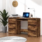 vidaXL Bureau 140x50x77 cm bewerkt hout gerookt eikenkleurig, Verzenden, Nieuw