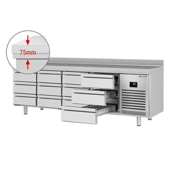GGM Gastro | Koelwerkbank PREMIUM PLUS - 2452x700mm - met 12, Verzenden, Nieuw in verpakking, RVS Meubilair