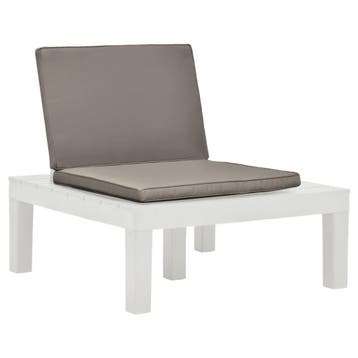 vidaXL Loungestoel met kussen kunststof wit, Tuin en Terras, Tuinstoelen, Verzenden, Nieuw, Kunststof