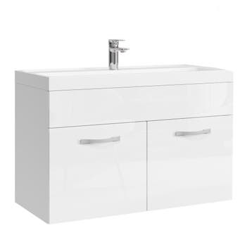 Badkamermeubel Set Paso 01 80 x 40 cm Wit Badmeubel, Verzenden, Nieuw, Wastafelkast