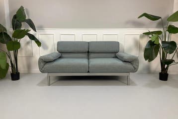 Rolf Benz Plura 380 Bank Stof Grijs Mint Relaxfunctie, Tweepersoons, Ophalen of Verzenden, Zo goed als nieuw, Rechte bank