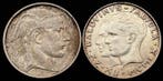 België. Lote de 2 Moedas de Prata de 50 Francos: 1950 Tipo