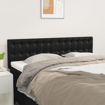 vidaXL Hoofdborden 144x5x78/88 cm kunstleer zwart, Verzenden, Nieuw, Zwart, Overige materialen