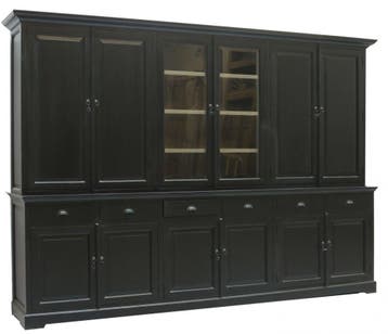 Grote zwarte buffetkast Heesch dichte zijdeuren 300cm, Ophalen of Verzenden, Nieuw