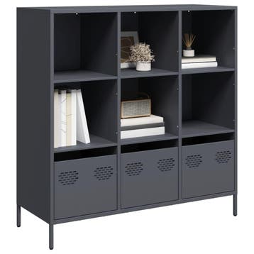 vidaXL buffetkast 101,5x39x103,5 cm staal antracietkleurig, Verzenden, Nieuw, Metaal