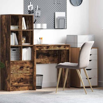 vidaXL Bureau Gerookt eiken 70 x 40 x 76 cm, Verzenden, Nieuw