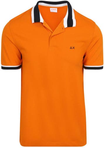 Sun68 Poloshirt Multistripes Collar Oranje maat M Heren, Nieuw, Oranje, Sun68, Verzenden