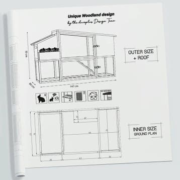 Konijnenhok Woodland Bunny Barn – Houten Buitenhok met Re., Dieren en Toebehoren, Knaagdieren en Konijnen | Hokken en Kooien, Verzenden