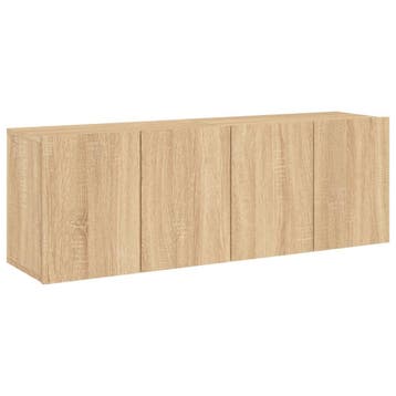 vidaXL Tv-meubels 2 st wandgemonteerd 60x30x41 cm sonoma, Minder dan 50 cm, Verzenden, Nieuw, Minder dan 100 cm