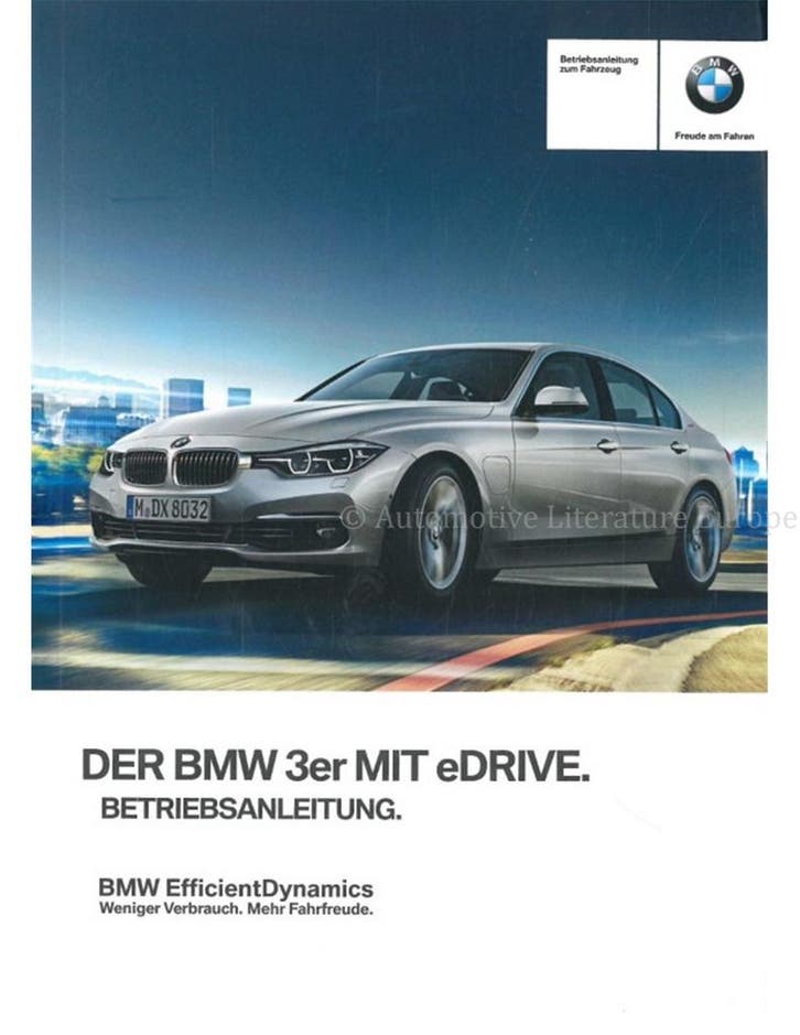 2016 BMW 3 SERIE EDRIVE INSTRUCTIEBOEKJE DUITS, Auto diversen, Handleidingen en Instructieboekjes