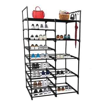 Schoenenrek | Schoenenkast | Opbergkast | 86x31x158 | Zwart, Verzenden, Nieuw