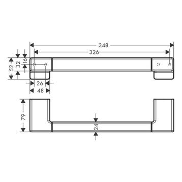 Badgreep HansGrohe AddStoris 34,8 cm Chroom, Ophalen of Verzenden, Nieuw