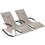 Ligstoel Taya, ergonomisch, schommelfunctie - beige, Set van, Verzenden, Nieuw