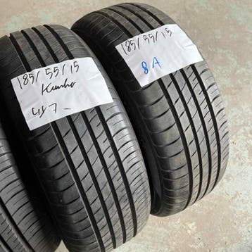 4 x Kumho 185-55-15 Zomerbanden 7mm, Gebruikt, 15 inch, Band(en), Personenwagen