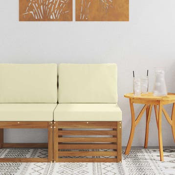 vidaXL Buiten Midden Sofa Massief Acaciahout Naturel, Tuin en Terras, Verzenden, Nieuw
