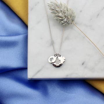 9 karaat ketting met klavertjevier hanger; Guido Maria Kr..., Ophalen of Verzenden, Gebruikt, Wit, Goud