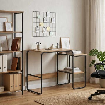 vidaXL Bureau met opbergruimte Artisanaal eiken 100 x 50 x, Verzenden, Nieuw