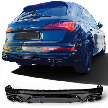 Diffuser + Uitlaatsierstukken 2x2 (ZWART) geschikt voor Audi