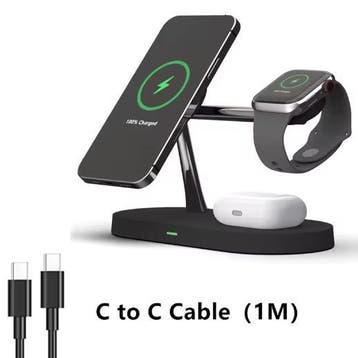 3-in-1 Draadloze Opladerstandaard Magnetisch Snellaadstation, Verzenden, Nieuw