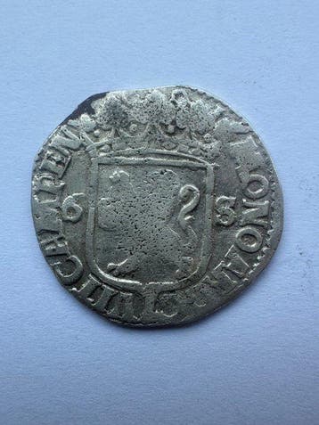 Nederland, Kampen - 6 Stuivers of Rijderschelling 1681, Postzegels en Munten, Munten | Nederland