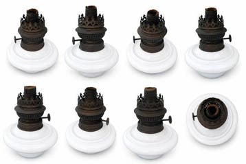 Lamp - Verguld messing, Parian ware - Oud quinqué. Lamp