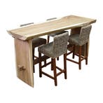 Boomstam / Rita bar tuinset 220x70x110 cm 5-delig naturel, Tuin en Terras, Ophalen of Verzenden, Nieuw, Hardhout