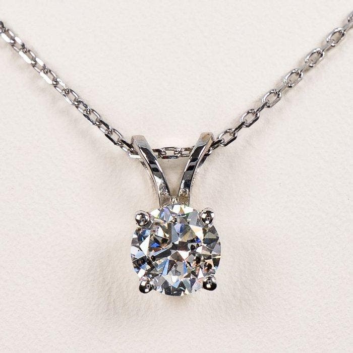 Zonder minimumprijs - Ketting met hanger - 14 karaat Witgoud, Sieraden, Tassen en Uiterlijk, Antieke sieraden
