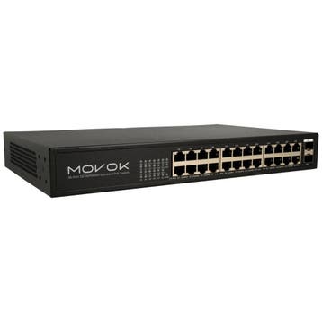 Movok 26 Poorts PoE Gigabit Switch, 24x PoE, 2x, Ophalen of Verzenden, Nieuw