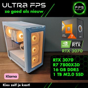 Game PC Ryzen 7 7800X3D – RTX 3070 – 16GB – 1 TB m2.0 SSD, Computers en Software, Ryzen 7 7800X3D Nieuw, Virtual Reality, Refurbished