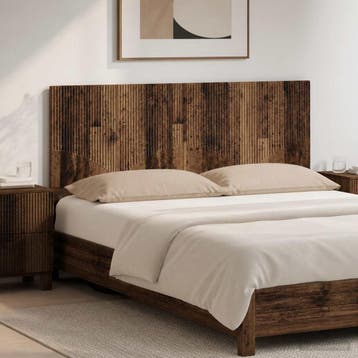 vidaXL Wandgemonteerd Hoofdeinde HOORN Oud hout Bewerkt hout, Verzenden, Nieuw, Bruin, Hout
