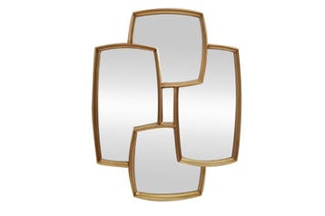 Wandspiegel QUADRA 90 cm goud - 48190, Ophalen of Verzenden, Nieuw