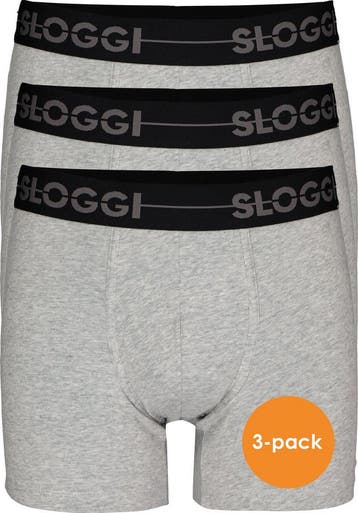 sloggi - Maat XL - men Go Heren Short 3-pack - Licht Grijs, Verzenden