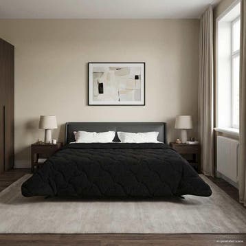 vidaXL Winter Dekbed Zwart 220 x 240 cm Microfiber en Teddy, Verzenden, Nieuw, Zwart