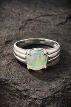 Fijne Opaal Ring - 925 Sterlingzilver - Regenboog Opaal