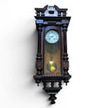Wandklok - Art Nouveau - Walnoot - 1930-1940 - Zijramen