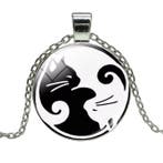 Fako Bijoux - Ketting - Cabochon - Yin Yang - Poezen -, Verzenden, Nieuw