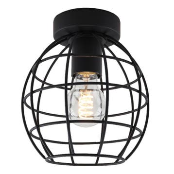Industriële plafondlamp Jochem Bolvormig, Huis en Inrichting, Ophalen of Verzenden, Nieuw, Metaal