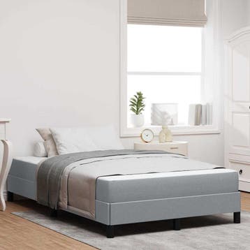 vidaXL Boxspringbed Lichtgrijs 120 x 190 cm Stof, Huis en Inrichting, Slaapkamer | Bedden, Verzenden, Nieuw, Stof