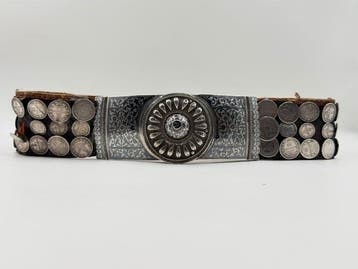Tsaaristisch-Russische riem - Zilver, Leder - Kaukasus - de