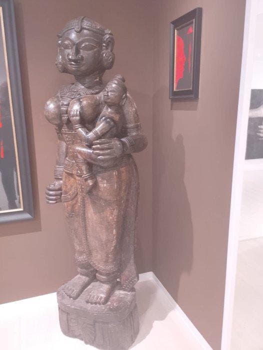 Lakshmi - Hout - India - Post-bezetting tijdperk (1952 -, Antiek en Kunst, Kunst | Niet-Westerse kunst