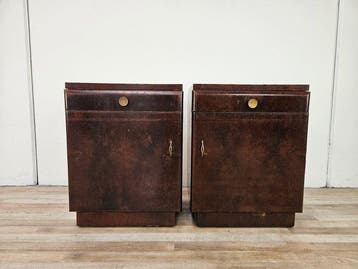 Nachtkastje (2) - Nachtkastjes in Art Deco-stijl, van