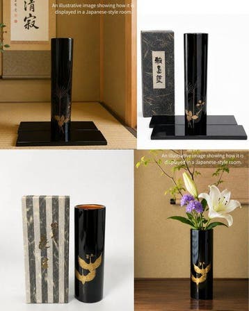 Vaas - Natuurlijk hout, ABS-hars - Japan - Wajima-lakvazen 2