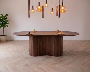 Eettafel Jordy organisch 250x110cm - bruin | Eleonora, Huis en Inrichting, Tafels | Eettafels, Ophalen of Verzenden, Nieuw